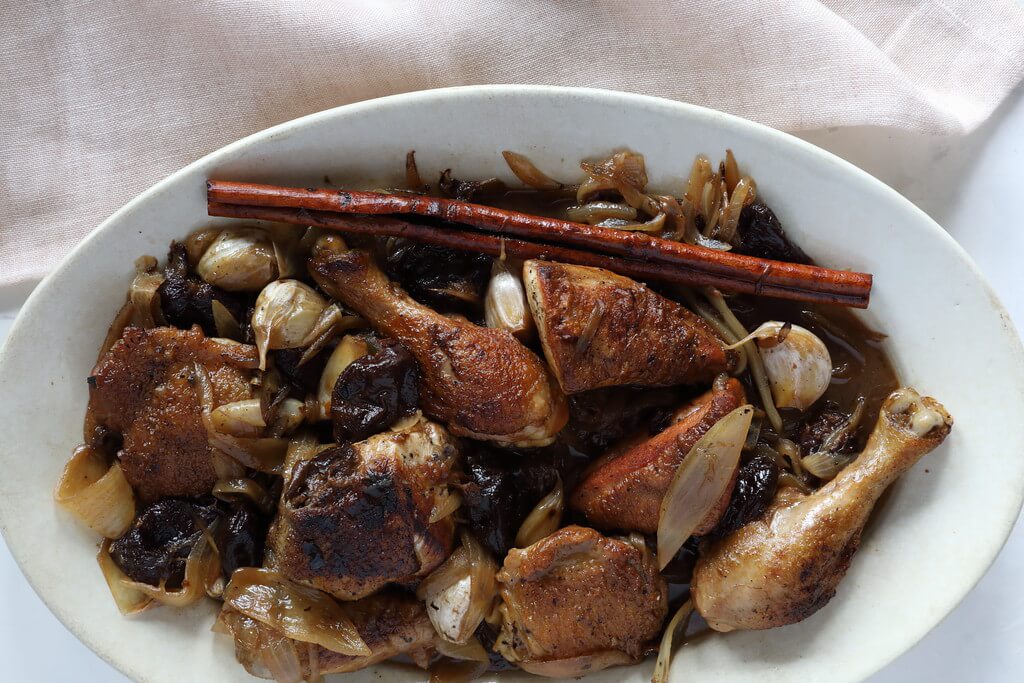 Wine-Braised Chicken with Prunes and Cinnamon