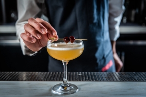 A carefully crafted cocktail made by one of Boqueria Fulton Market’s expert bartenders.
