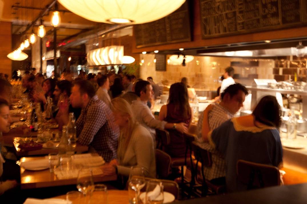 Inside Boqueria: the open kitchen and bar that anchor the Fifth + Broadway room